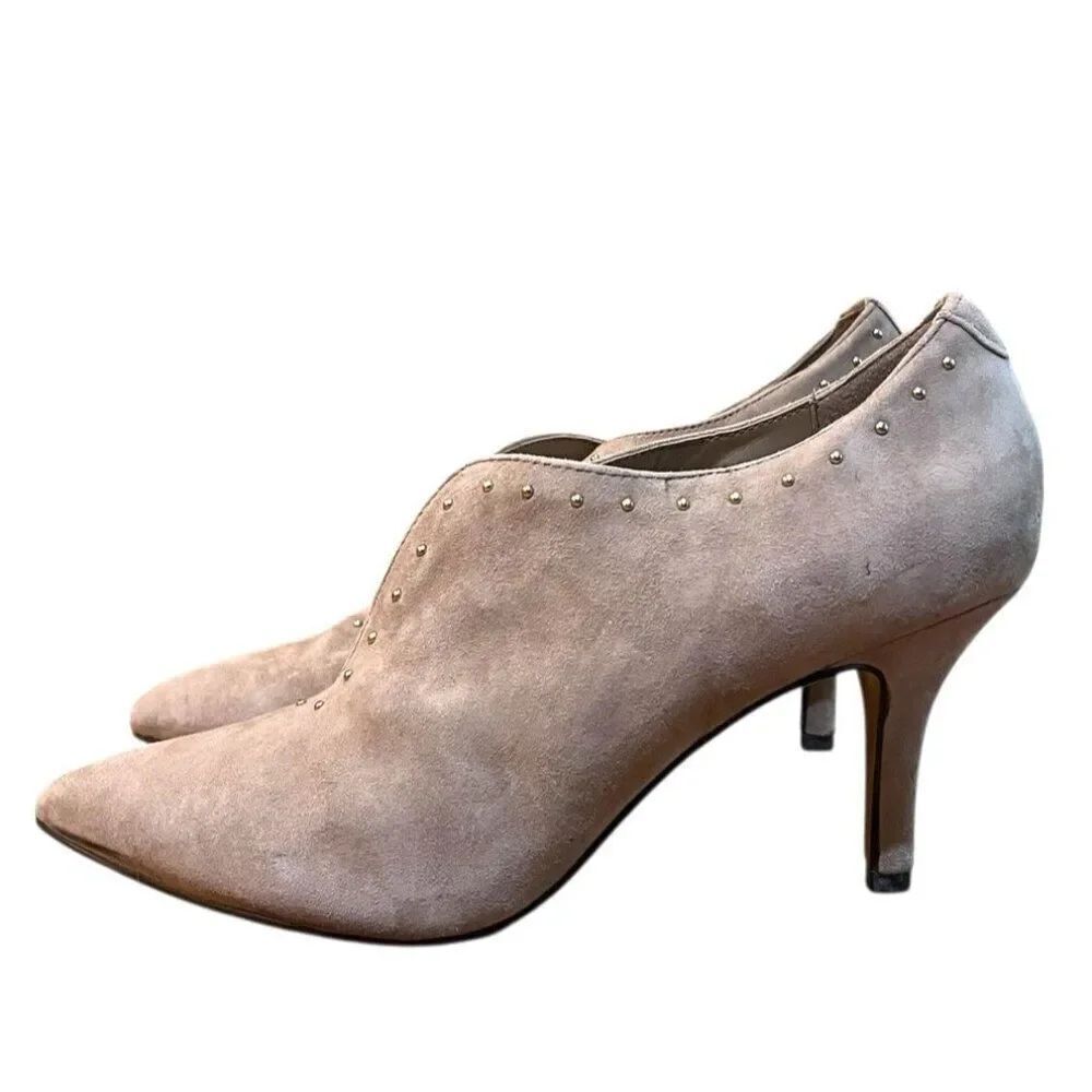 Bella Vita Womens Size 9 M Beige Suede Leather Pump High Heel Shoes Pointed Toe
